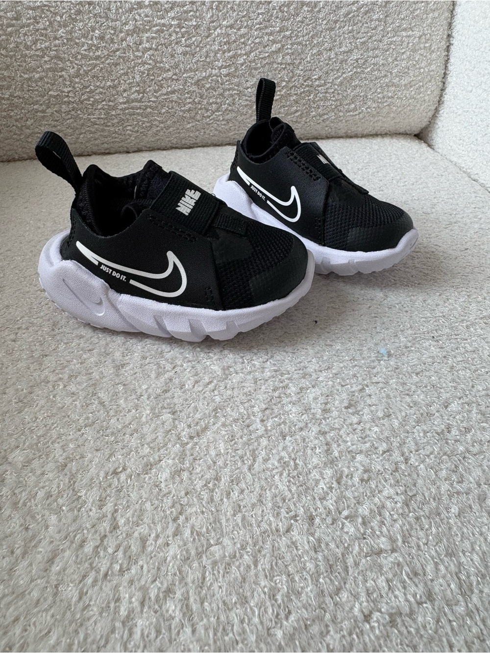 Nike Kids Black and White Slip-On Athletic Sneakers